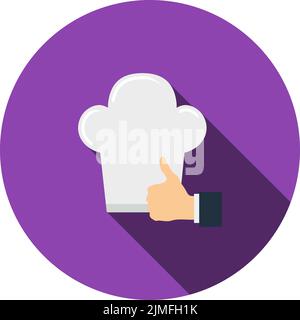 Thumb Up To Chef Icon. Flat Color Design. Vector Illustration. Stock Vector