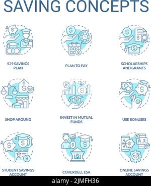 Saving for education concept icons set Stock Vector Image & Art - Alamy