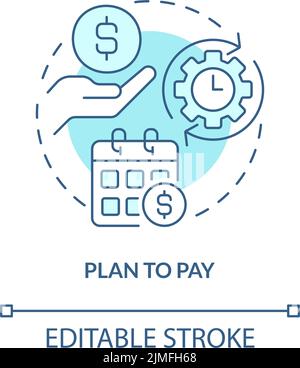 Plan to pay turquoise concept icon Stock Vector