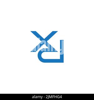 letter xd simple geometric logo vector Stock Vector