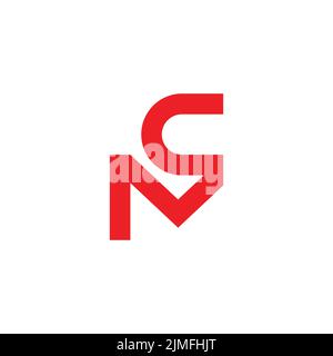 abstract letter cm simple line logo vector Stock Vector
