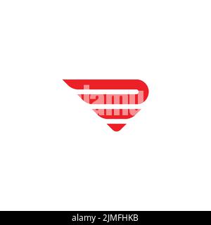 letter d triangle fast motion logo vector Stock Vector