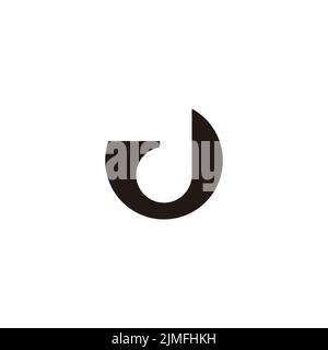 letter dj simple circle geometric negative space logo vector Stock Vector