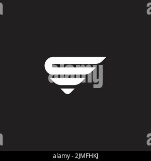 letter c triangle wing fast motion logo vector Stock Vector