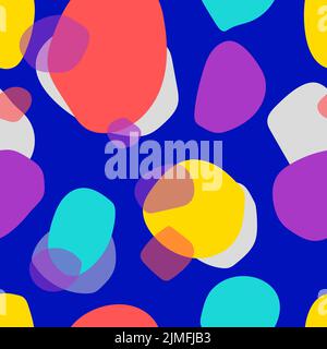 Artistic organic seamless pattern with circles. Abstract background with hand drawn organic round overlapping shapes. Vector backdrop Stock Vector