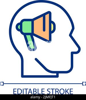 Neuromarketing pixel perfect RGB color icon Stock Vector