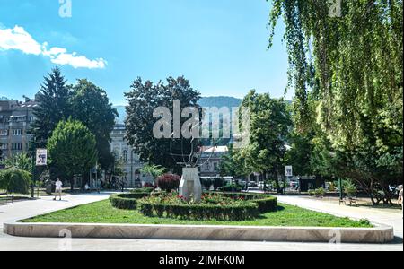 Completed reconstruction of Trg Oslobodenja park in Sarajevo Stock Photo