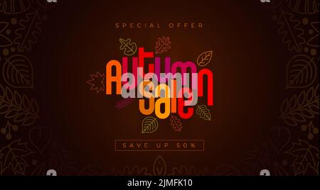 Autumn Sale concept typographic design. Stock Vector