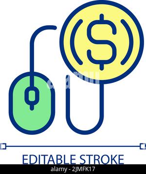 Pay per click pixel perfect RGB color icon Stock Vector