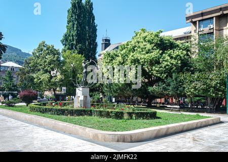 Completed reconstruction of Trg Oslobodenja park in Sarajevo Stock Photo