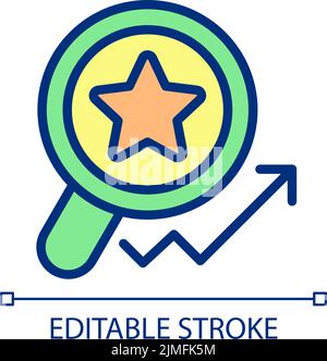 Searching for trends pixel perfect RGB color icon Stock Vector
