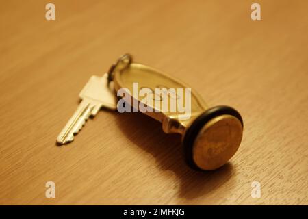 A Key for a Hotel Room Stock Photo