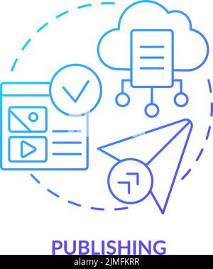 Publishing blue gradient concept icon Stock Vector