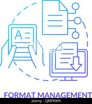 Document management system blue gradient concept icon Stock Vector ...
