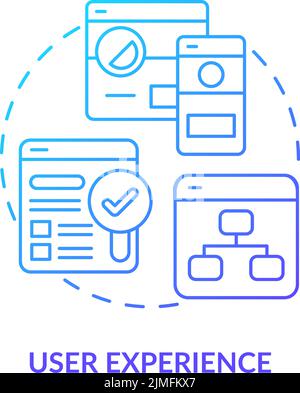 User experience blue gradient concept icon Stock Vector