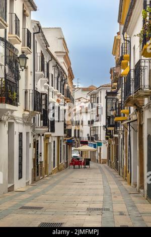 Traditional street and building in Ronda, Spain Stock Photo - Alamy