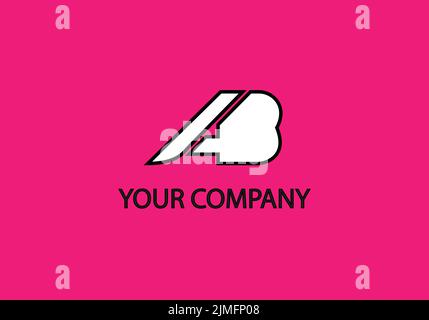 Abstract Alphabets Letters AB or A B Logo Stock Vector