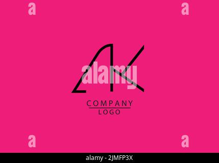 Abstract Alphabets Letters AK or A K Logo Stock Vector