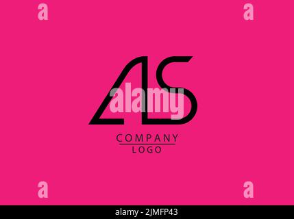 Abstract Alphabets Letters AS or A S Logo Stock Vector