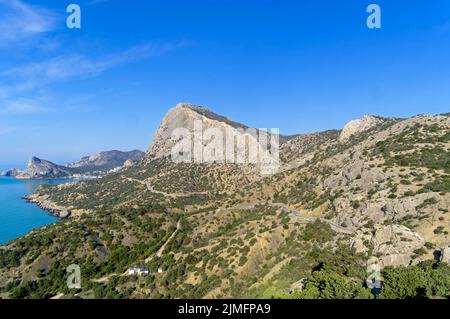 Picturesque coastal mountains , Crimea. Stock Photo