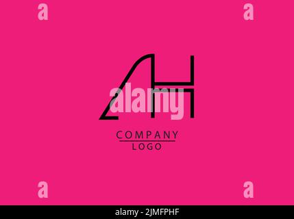 Abstract Alphabets Letters AH or A H Logo Stock Vector