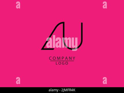 Abstract Alphabets Letters AU or A U Logo Stock Vector