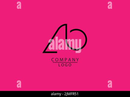 Abstract Alphabets Letters AO or A O Logo Stock Vector