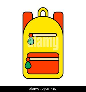 Backpack Isolated Elements on White Background Stock Vector