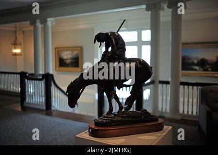 The End of the Trail sculpture by James Earle Fraser at the Hunter Museum of American Art in Chattanooga, Tennessee. Stock Photo