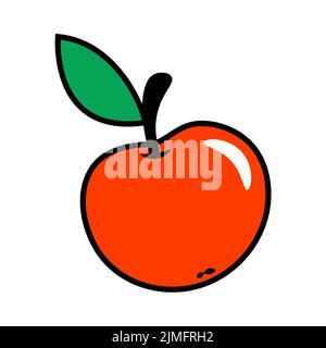 Knowledge Symbol Red Apple Isolated Element on White Background Stock Vector