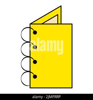 Yellow Notepad on Rings Isolated Element on White Background Stock Vector