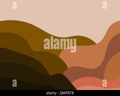 Mountainous landscape in a minimalist style. Panorama of mountain peaks. Design for posters, banners and promotional products. Vector illustration Stock Vector