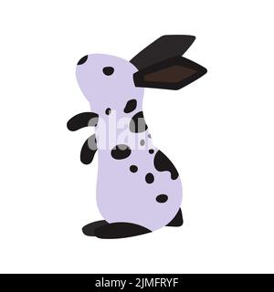 Rabbit or hare cartoon bunny pet. Animal icon and farm breed easter. Rodent isolated white vector illustration and adorable furry animal. Drawing wild Stock Vector