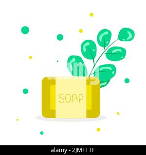 Organic Natural Herbal Soap Herbal Cosmetics Eco Friendly Product Stock Vector