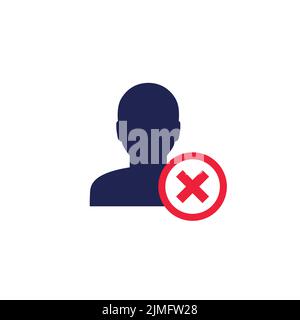 delete profile icon, erase personal data, account Stock Vector