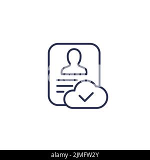 account backup line icon, vector Stock Vector