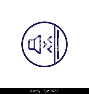 soundproofing, acoustic insulation line icon Stock Vector