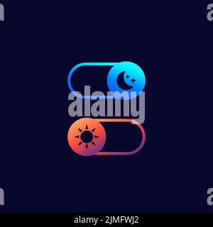 dark mode and light mode, toggle buttons Stock Vector