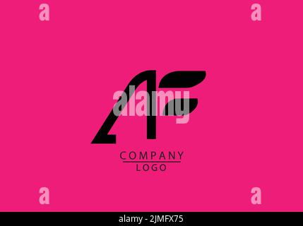 AF A F Creative Modern Black Letters Logo Design with Brush Swoosh ...