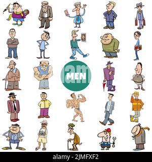 Cartoon man characters big set Stock Photo