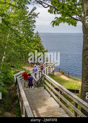 Ellison Bluff County Park on Lake Michigan in Door County in the town of  Liberty Grove Wisconsin USA Stock Photo