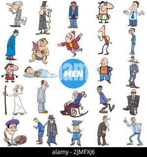 Cartoon men comic characters big collection Stock Photo