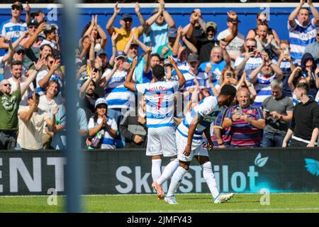 QPR's Chris Willock scores on his return and celebrates during the Sky ...