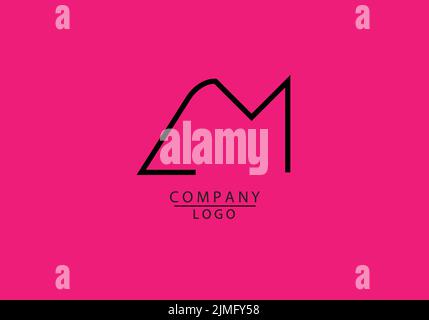 Abstract Alphabets Letters AM or A M  Logo Stock Vector
