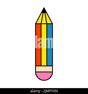 Colorful Pencil Iisolated Element on White Background Stock Vector