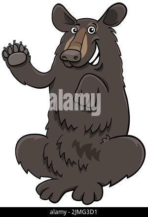 Cartoon Baribal American black bear animal character Stock Photo