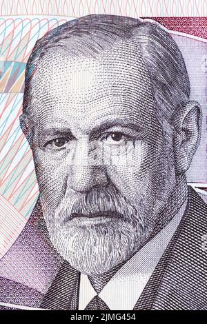 Sigmund Freud portrait from Austrian money Stock Photo