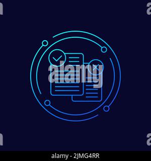 Pros and cons icon, line vector design Stock Vector