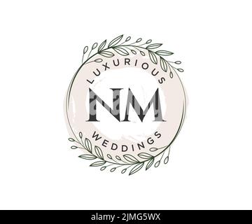 NM Initials letter Wedding monogram logos collection, hand drawn modern  minimalistic and floral templates for Invitation cards, Save the Date,  elegant identity for restaurant, boutique, cafe in vector 15166318 Vector  Art at