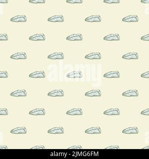 Beret engraved seamless pattern. Vintage headdress in hand drawn style. Sketch texture for fabric, wallpaper, textile, print, title, wrapping paper. V Stock Vector